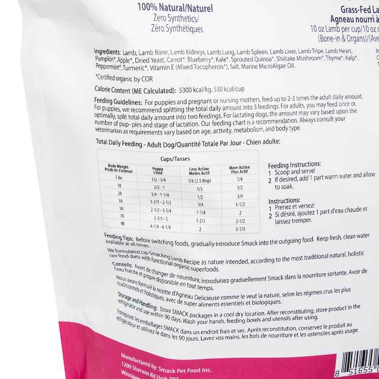 Picture of CANINE SMACK RAW SUPER FOOD DEHYDRATED Lip Smacking Lamb - 1.5kg/3.3lbs