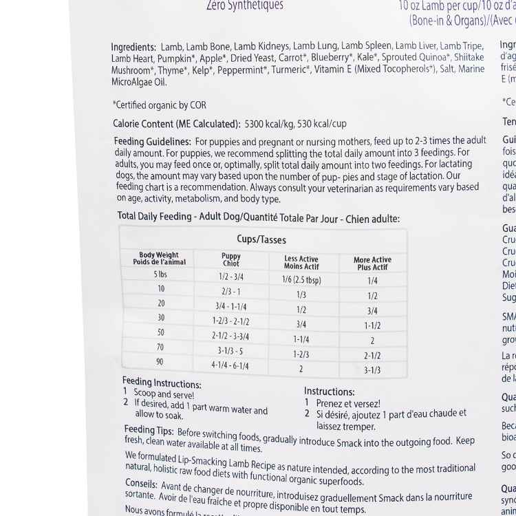 Picture of CANINE SMACK RAW SUPER FOOD DEHYDRATED Lip Smacking Lamb - 250g/8.8oz