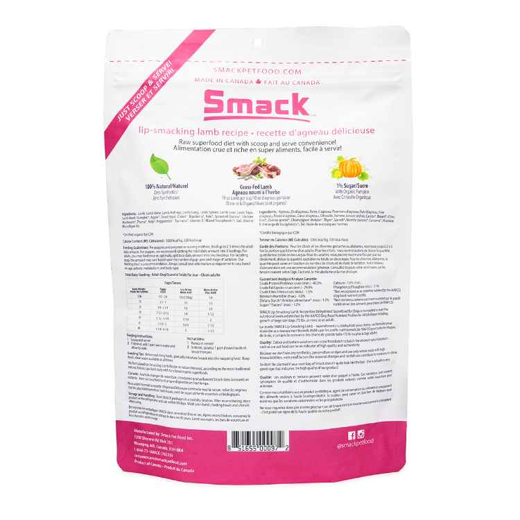 Picture of CANINE SMACK RAW SUPER FOOD DEHYDRATED Lip Smacking Lamb - 250g/8.8oz