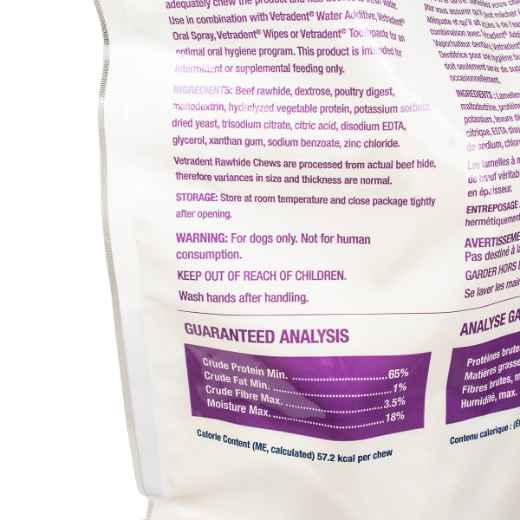 Picture of VETRADENT RAWHIDE DENTAL CHEWS XLARGE over 30kg - 30s