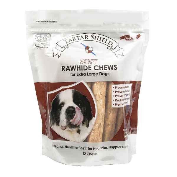 Picture of TARTAR SHIELD SOFT RAWHIDE CHEW - XLARGE 12 count POUCH