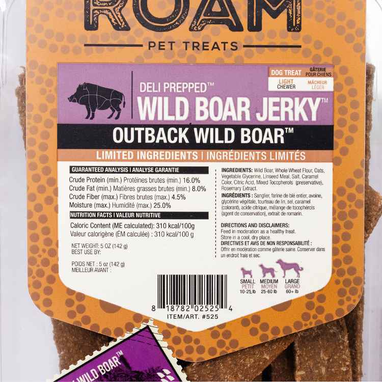 Picture of TREAT CANINE ROAM WILD BOAR JERKY -142g/5oz