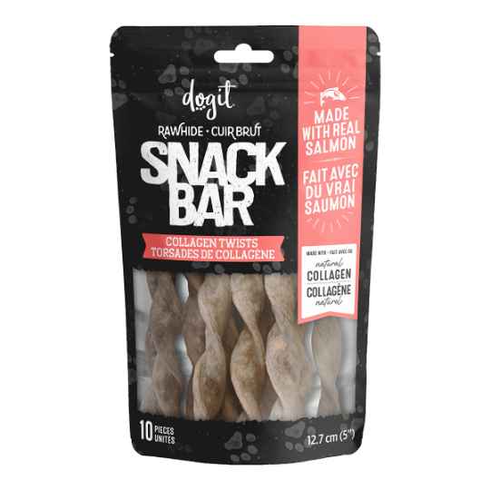 Picture of TREAT CANINE DOGIT SNACK BAR SALMON COLLAGEN TWISTS - 10/pk