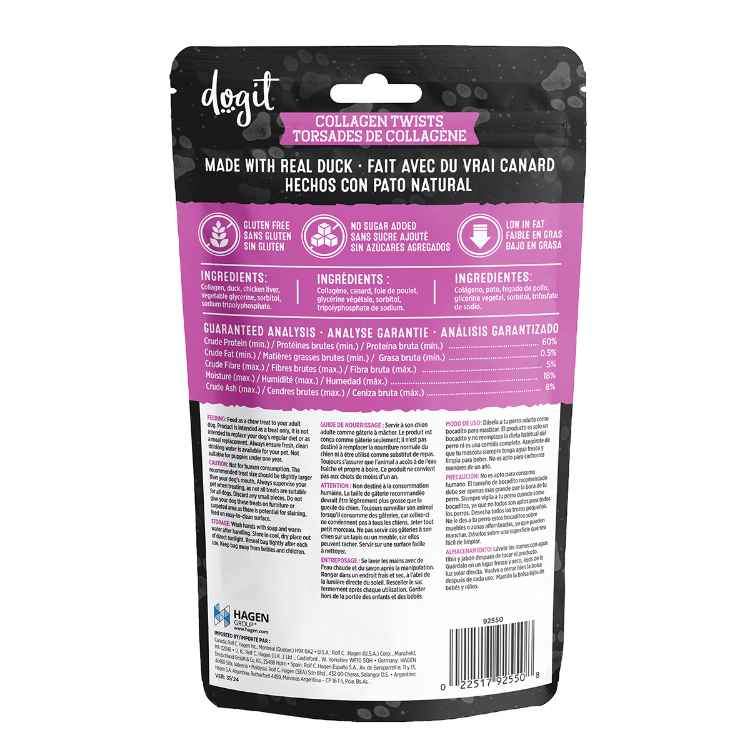 Picture of TREAT CANINE DOGIT SNACK BAR DUCK COLLAGEN TWISTS - 10/pk