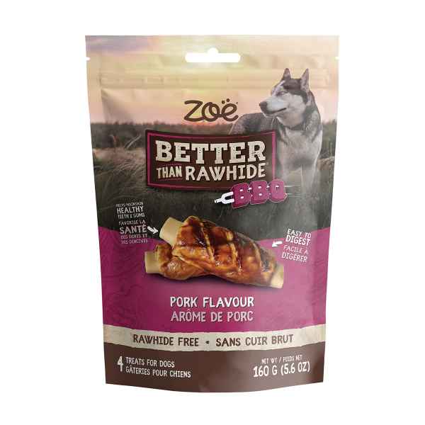Picture of TREAT CANINE ZOE BETTER THAN RAWHIDE BBQ RIB Pork Flavour - 4/pk