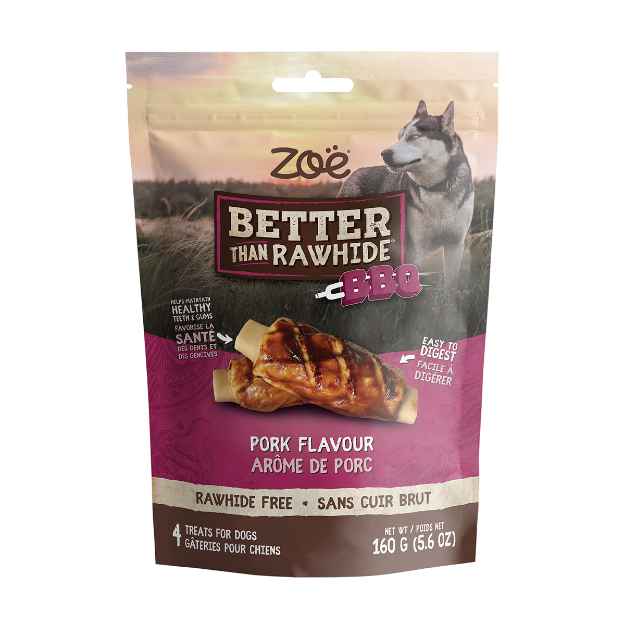 Picture of TREAT CANINE ZOE BETTER THAN RAWHIDE BBQ RIB Pork Flavour - 4/pk