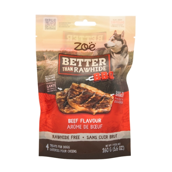 Picture of TREAT CANINE ZOE BETTER THAN RAWHIDE BBQ STEAK Beef Flavour - 4/pk