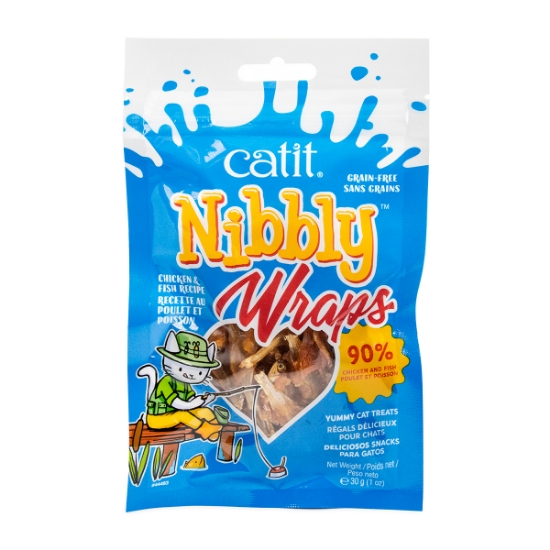 Picture of CATIT NIBBLY WRAPS FELINE TREAT Chicken & Fish - 1oz/30g