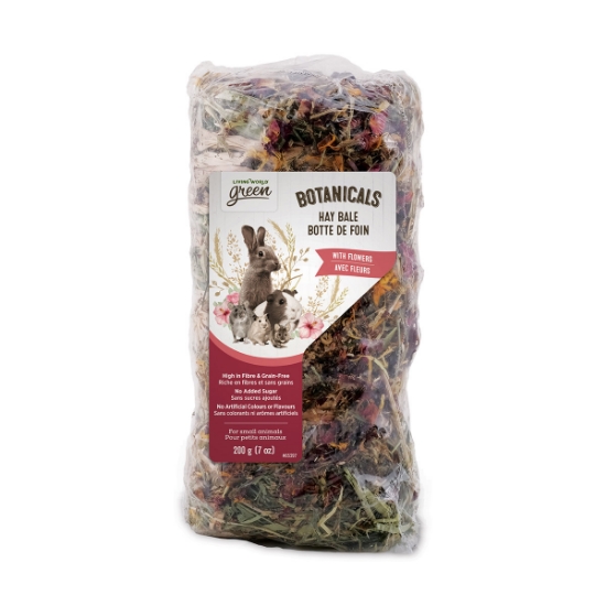 Picture of LIVING WORLD GREEN BOTANICALS HAY BALE with Flowers - 7oz/200g