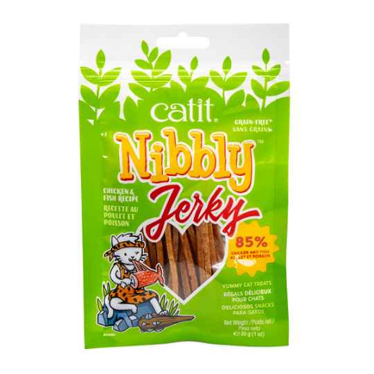 Picture of CATIT NIBBLY JERKY FELINE TREAT Chicken & Fish - 1oz/30g