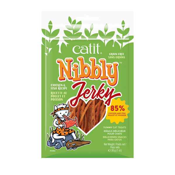 Picture of CATIT NIBBLY JERKY FELINE TREAT Chicken & Fish - 1oz/30g
