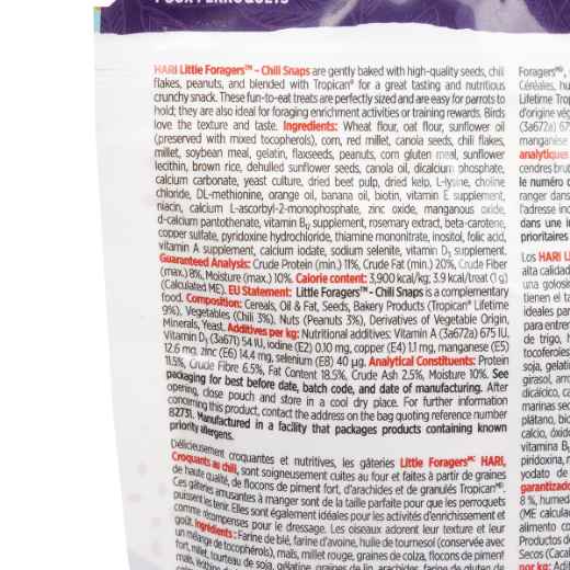 Picture of AVIAN HARI LITTLE FORAGERS PARROT TREAT Chili Snaps - 125g/0.28lb