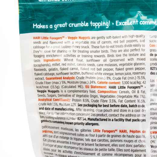 Picture of AVIAN HARI LITTLE FORAGERS PARROT TREAT Veggie Nuggets - 525g/1.2lb