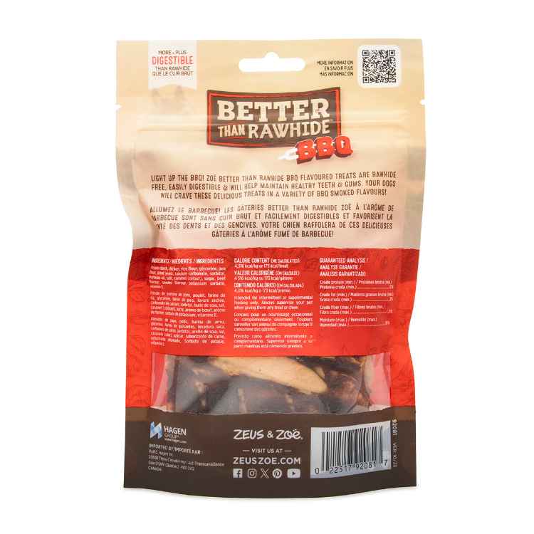 Picture of TREAT CANINE ZOE BETTER THAN RAWHIDE BBQ STEAK Beef Flavour - 4/pk