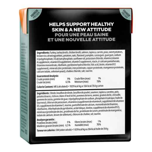 Picture of CANINE GO! SKIN & COAT CARE Turkey & Salmon with Grains PATE Tetra Pak -12 x 12.5oz/354g