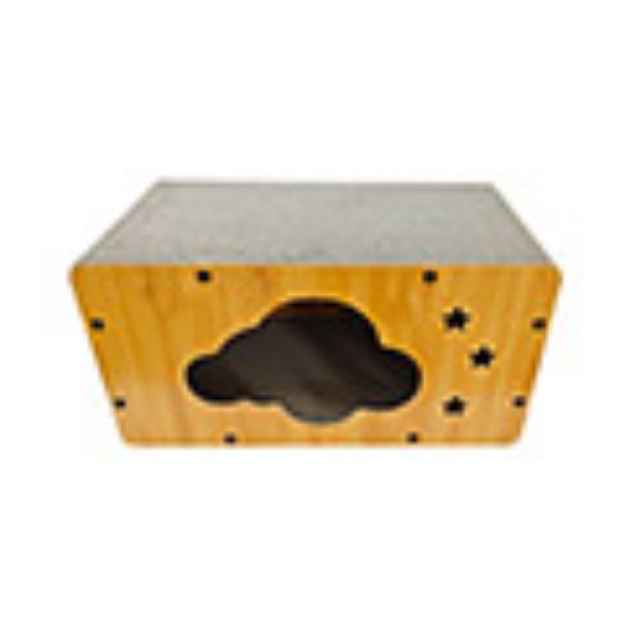 Picture of TOY CAT SIMONS CORRUGATED Luxe Cat Chateau with Catnip - Cloud