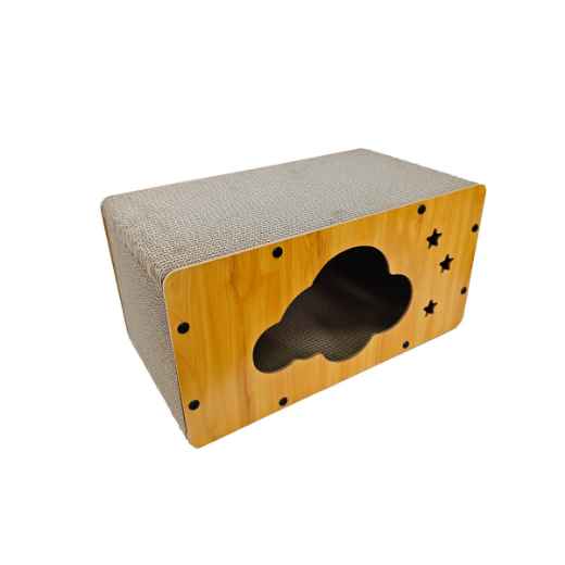 Picture of TOY CAT SIMONS CORRUGATED Luxe Cat Chateau with Catnip - Cloud