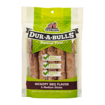Show details for TREAT CANINE REDBARN DUR-A-BULLS HICKRY BBQ STICK Medium - 5/pk Picture of TREAT CANINE REDBARN DUR-A-BULLS HICKRY BBQ STICK Medium - 5/pk