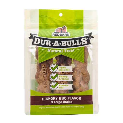 Picture of TREAT CANINE REDBARN DUR-A-BULLS HICKORY BBQ BRAIDS Large - 3/pk