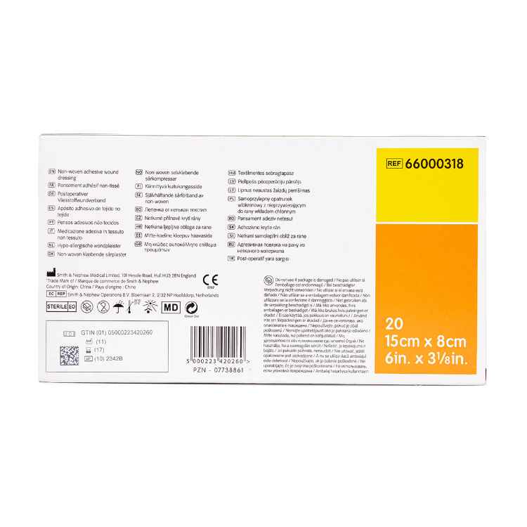 Picture of PRIMAPORE ADHESIVE NON WOVEN DRESSING 15cm x 8cm - 20s