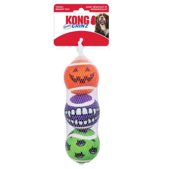 Picture of HALLOWEEN TOY DOG GRINZ SPORTS BALLS Medium - 3/pk 