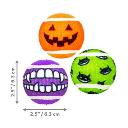 Picture of HALLOWEEN TOY DOG GRINZ SPORTS BALLS Medium - 3/pk 