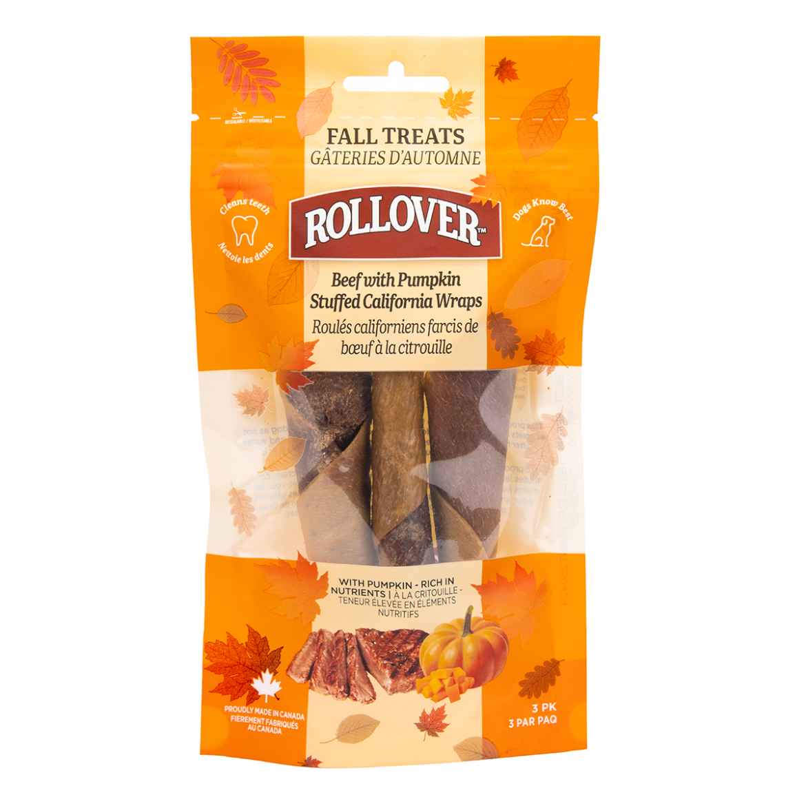 Picture of ROLLOVER CALIFORNIA WRAPS STUFFED with Beef & Pumpkin - 3/pk