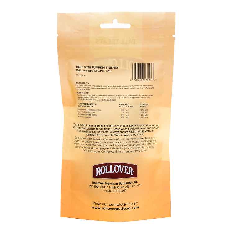 Picture of ROLLOVER CALIFORNIA WRAPS STUFFED with Beef & Pumpkin - 3/pk