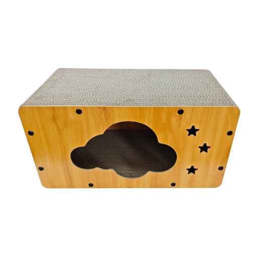Picture of TOY CAT SIMONS CORRUGATED Luxe Cat Chateau with Catnip - Cloud