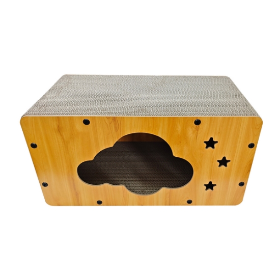 Picture of TOY CAT SIMONS CORRUGATED Luxe Cat Chateau with Catnip - Cloud