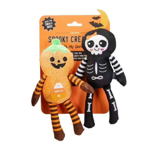 Picture of HALLOWEEN TOY CANINE FS OH MY GOURD PUMPKIN & SKELETON - 2/pk