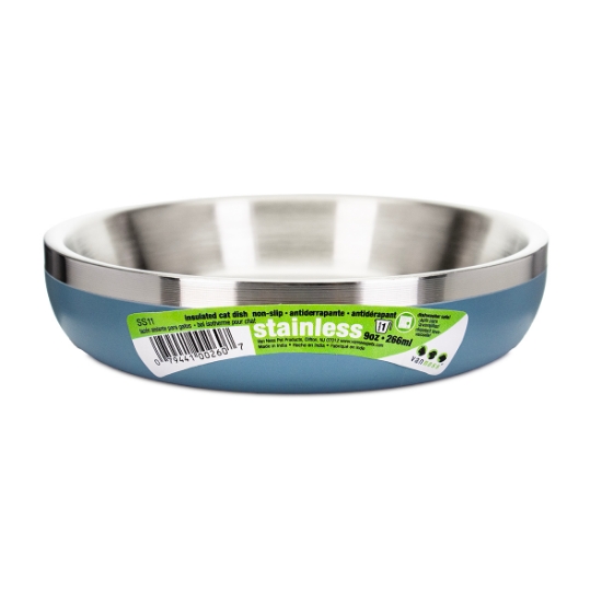 Picture of BOWL CAT VAN NESS Insulated Stainless Steel Non Slip Dish - 8oz