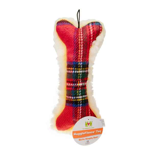 Picture of XMAS HOLIDAY CANINE HUGGLE HOUND TARTAN & HUGGLE FLEECE BONE - 12in