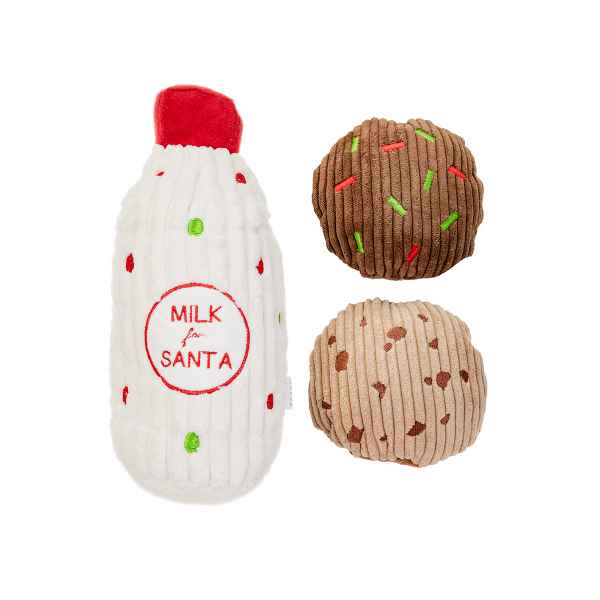 Picture of XMAS HOLIDAY CANINE HUGGLE HOUND SANTA PAWS MILK & COOKIES - 3/pk