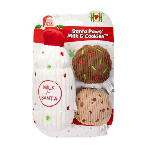 Picture of XMAS HOLIDAY CANINE HUGGLE HOUND SANTA PAWS MILK & COOKIES - 3/pk