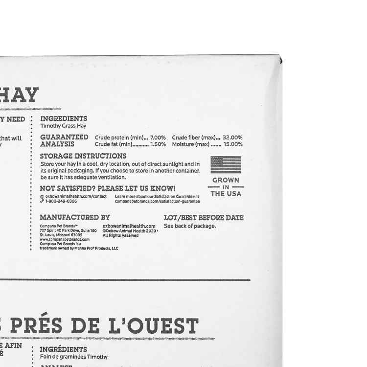 Picture of OXBOW WESTERN TIMOTHY HAY - 9lb/4kg