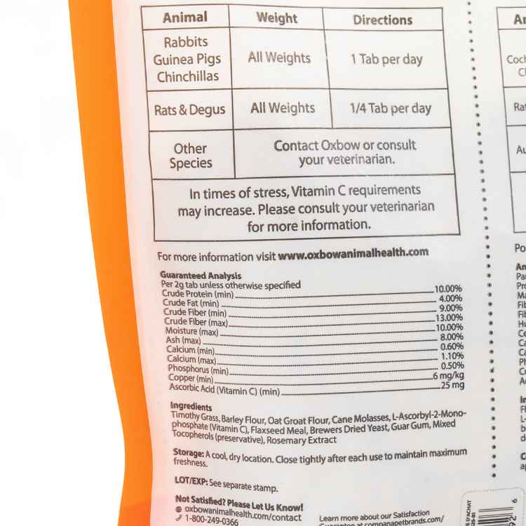 Picture of OXBOW NATURAL SCIENCE VITAMIN C SUPPORT - 120g/4.2oz