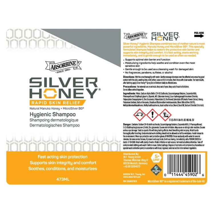 Picture of SHAMPOO ABSORBINE SILVER HONEY HYGIENIC RAPID RELEIF - 473ml