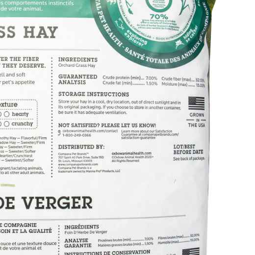 Picture of OXBOW ORCHARD GRASS HAY - 40oz / 1.13kg