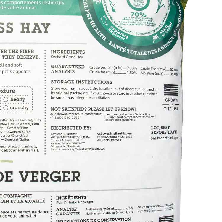 Picture of OXBOW ORCHARD GRASS HAY - 40oz / 1.13kg