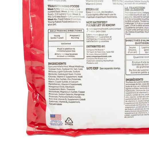 Picture of OXBOW ESSENTIALS YOUNG RABBIT FOOD - 2.25kg/5lb