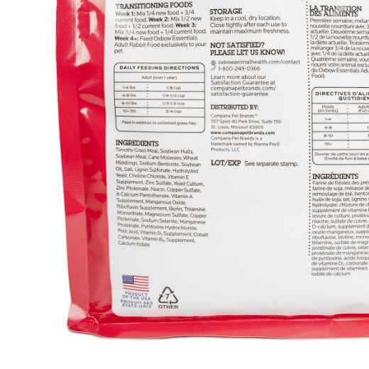 Picture of OXBOW ESSENTIALS ADULT RABBIT FOOD  - 2.25kg/5lb