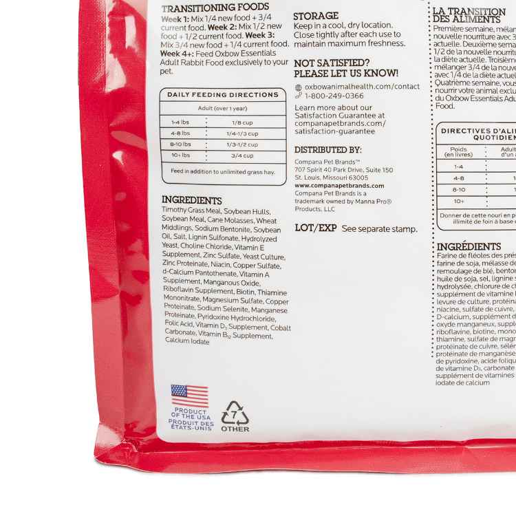 Picture of OXBOW ESSENTIALS ADULT RABBIT FOOD  - 2.25kg/5lb