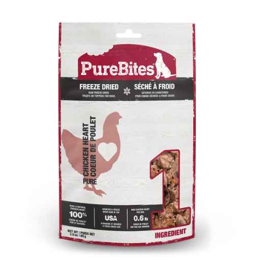 Picture of TREAT PUREBITES CANINE FREEZE DRIED CHICKEN HEART - 3oz/85g
