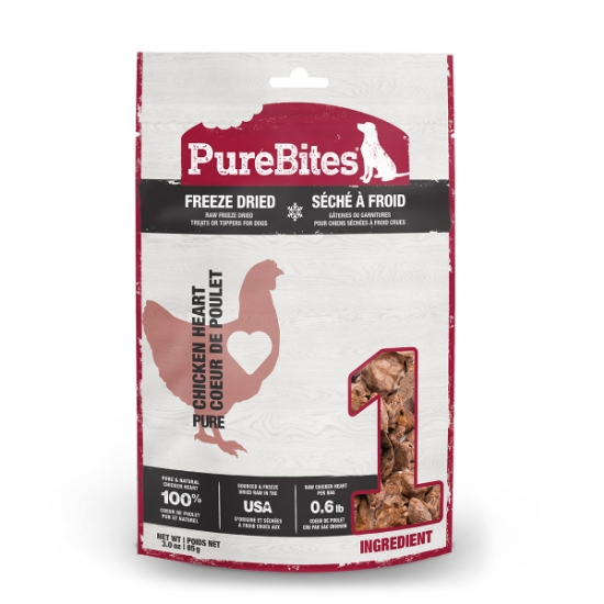 Picture of TREAT PUREBITES CANINE FREEZE DRIED CHICKEN HEART - 3oz/85g
