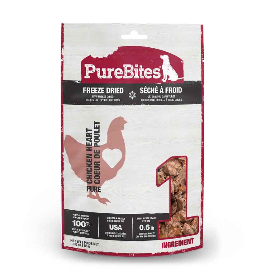 Picture of TREAT PUREBITES CANINE FREEZE DRIED CHICKEN HEART - 3oz/85g