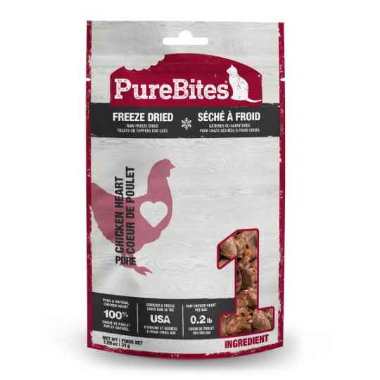 Picture of TREAT PUREBITES FELINE FREEZE DRIED CHICKEN HEART - 1.09oz/31g