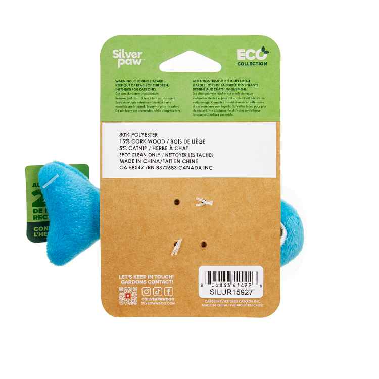 Picture of TOY CAT SILVER PAW ECO CORK and PLUSH FISH