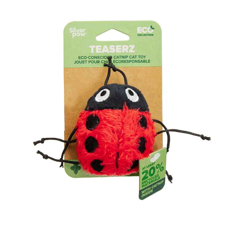 Picture of TOY CAT SILVER PAW ECO PLUSH LADYBUG with CATNIP