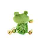 Picture of TOY CAT SILVER PAW ECO RATTAN BALL & BELLS - Frog